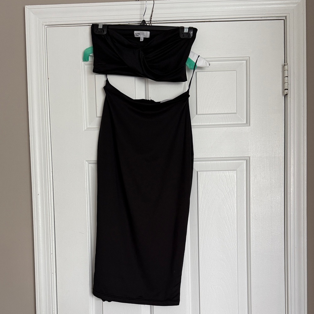 by the way. Black Strapless Dress